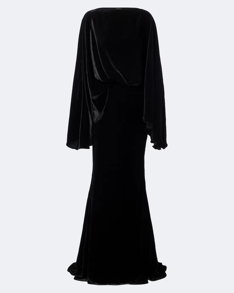 Taller Marmo Robe Musidora aus Samt Schwarz