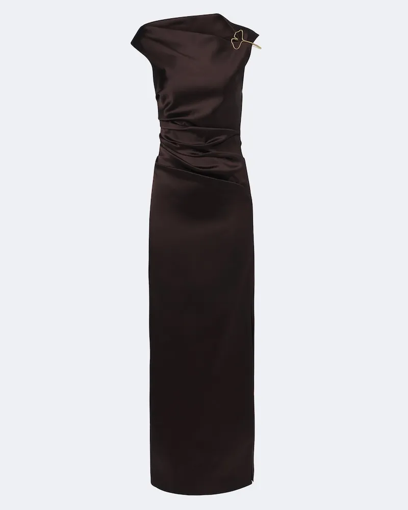 Max Mara Cocktailkleid aus Satin Braun