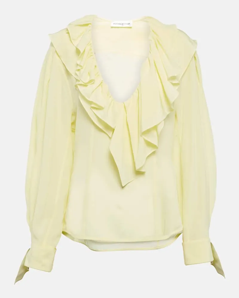 Victoria Beckham Bluse aus Crêpe de Chine aus Seide Gelb