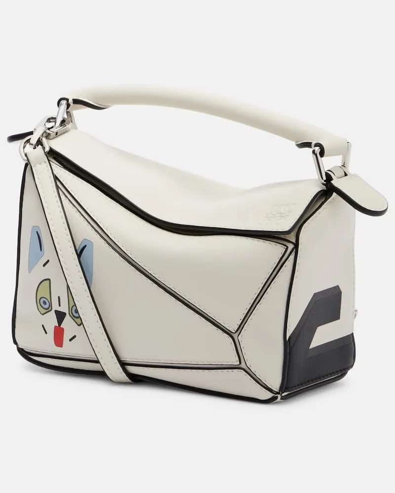 Loewe X Louis Wain Tote Futurist Cat Puzzle Weiß