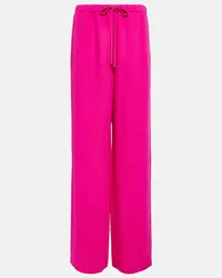 Valentino Garavani High-Rise-Hose aus Seiden-Crepe Pink