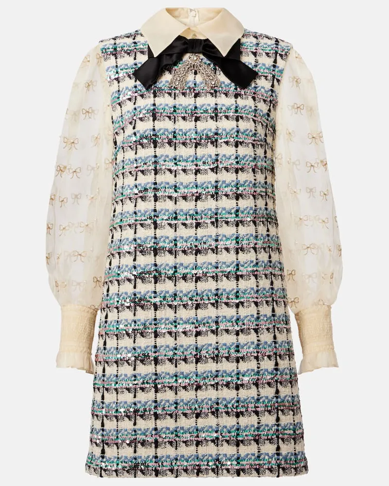 Valentino Garavani Verziertes Minikleid aus Tweed Multicolor