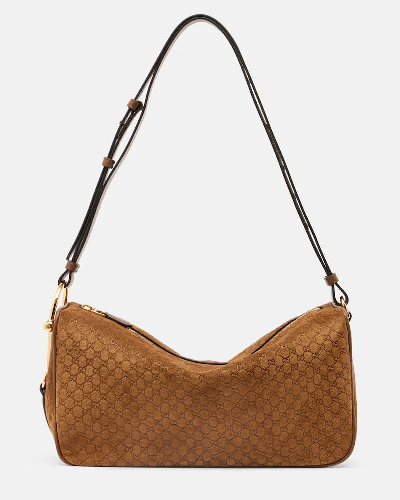 Gucci Schultertasche Half Horsebit Medium Braun