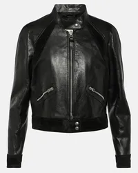 Tom Ford Cropped-Bikerjacke aus Leder Schwarz