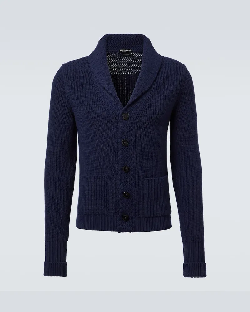 Tom Ford Cardigan aus Kaschmir Blau
