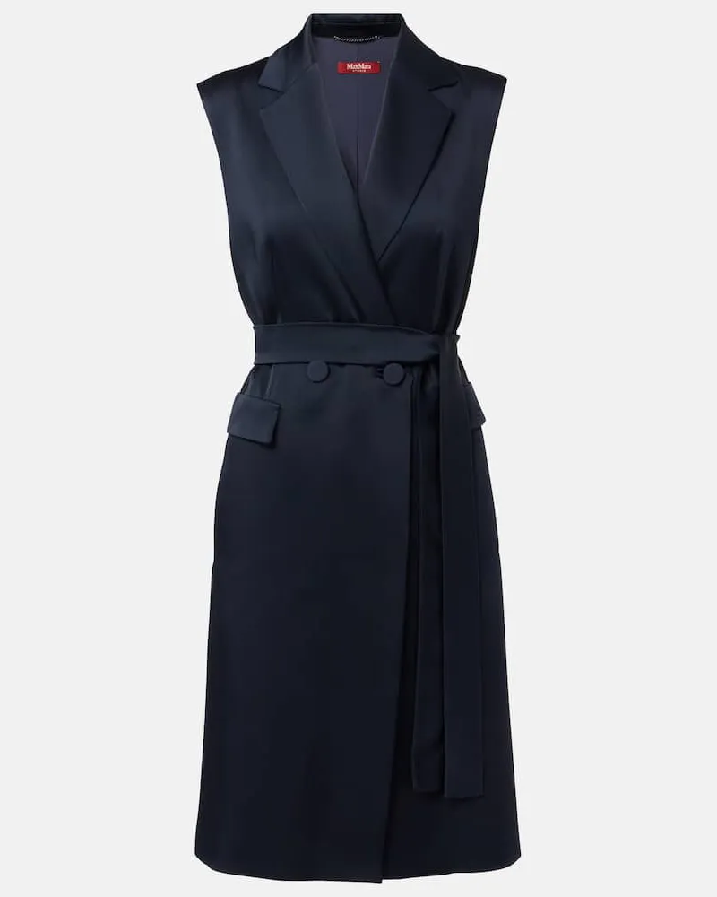 Max Mara Weste Afgano aus Satin Blau