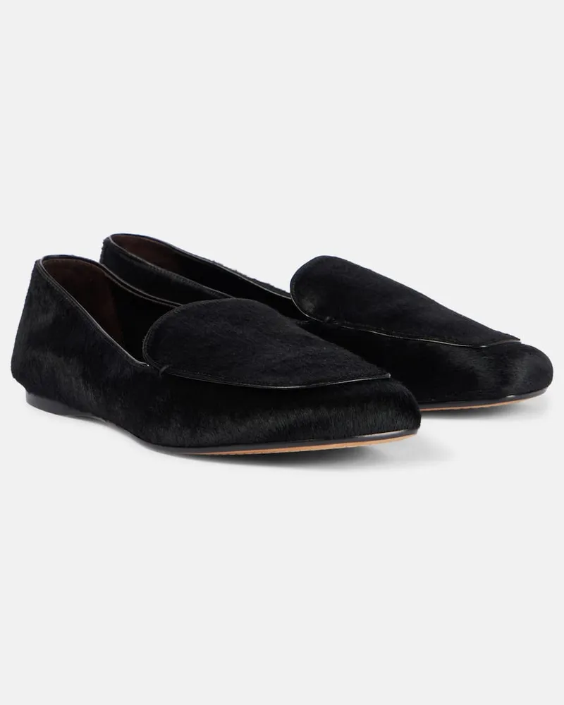 KHAITE Slip-Ons Monroe aus Kalbshaar Schwarz