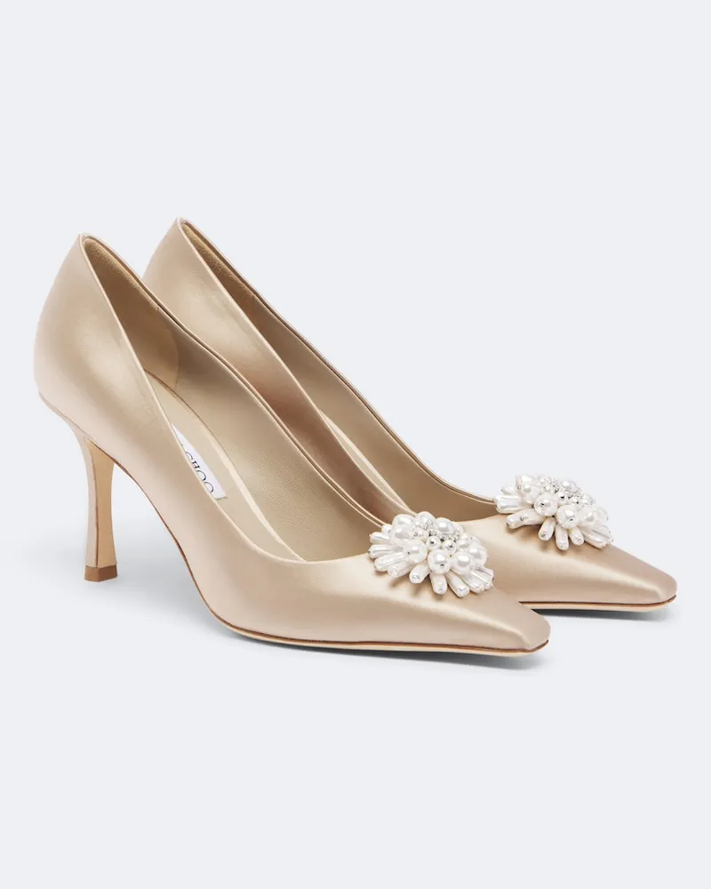 Jimmy Choo Verzierte Pumps Ines aus Satin Beige