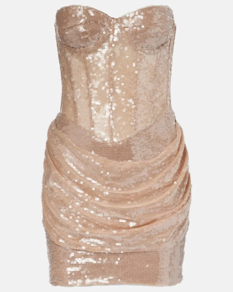 The New Arrivals Ilkyaz Ozel Minikleid Pamela mit Pailletten Beige