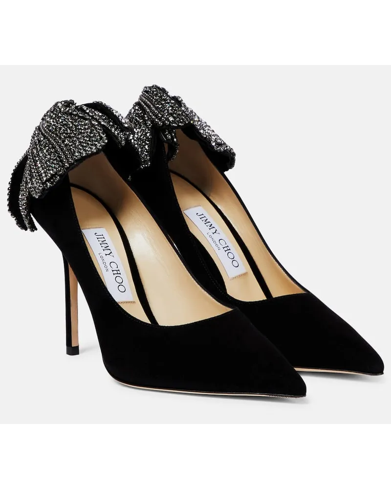 Jimmy Choo Pumps Love 100 aus Veloursleder Schwarz