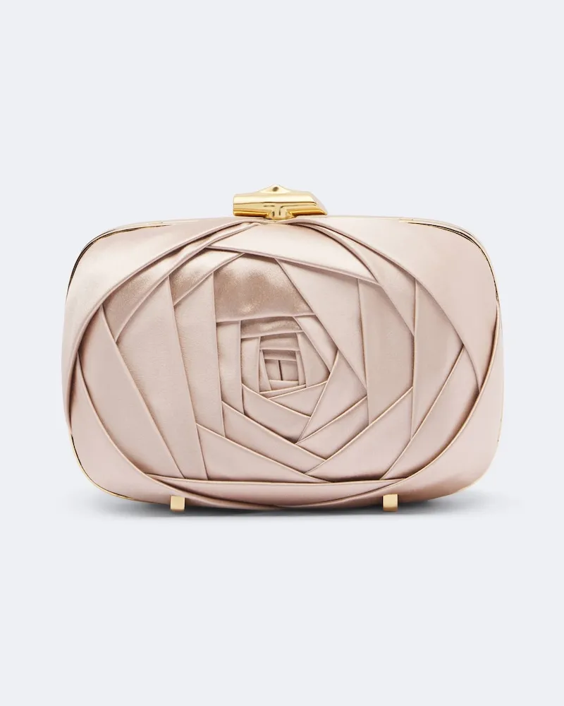 Roger Vivier Clutch Rose Vivier aus Satin Rosa