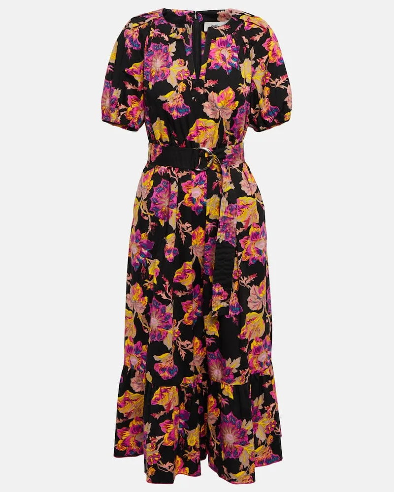Diane von Furstenberg Midikleid Lindy aus Baumwolle Multicolor