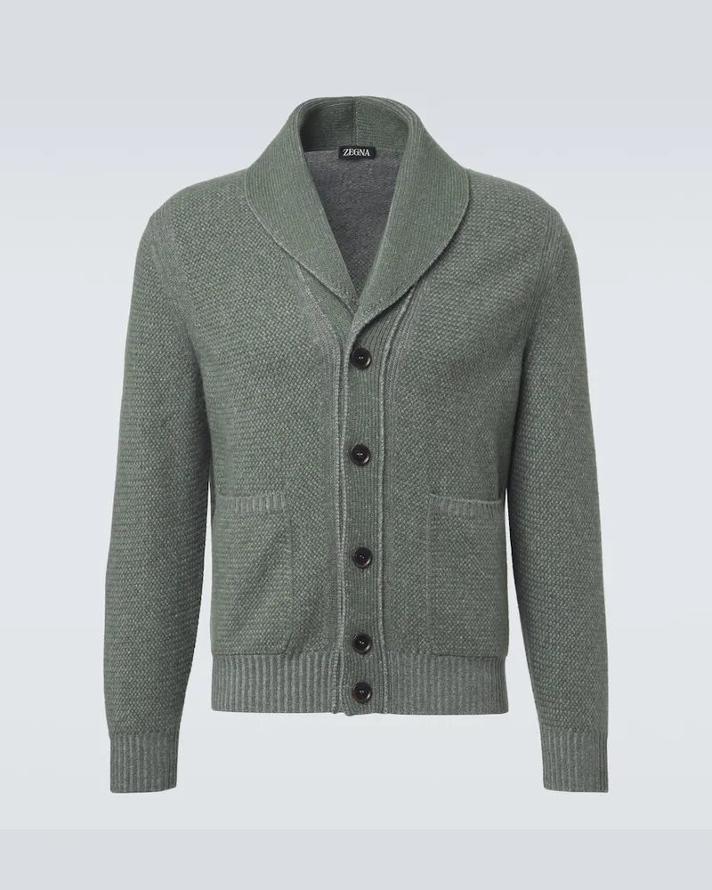 Ermenegildo Zegna Cardigan aus Kaschmir und Wolle Grün