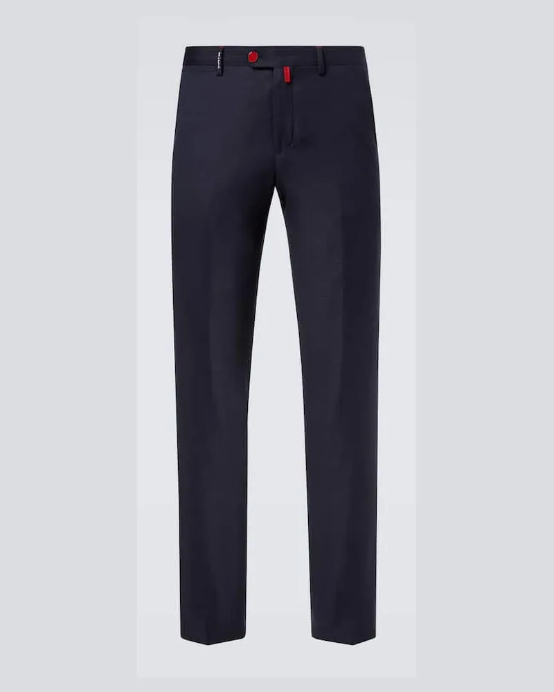 Kiton Hose aus Wolle Blau