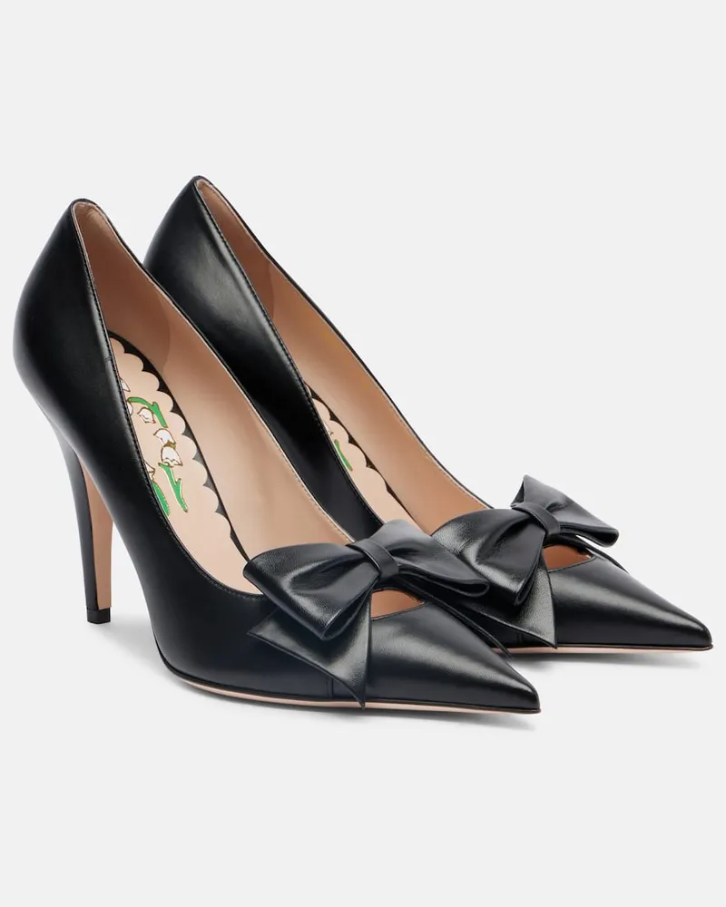 Valentino Garavani Pumps Bowow 100 aus Leder Schwarz