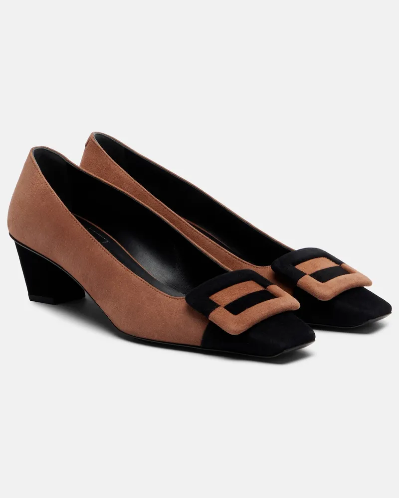 Roger Vivier Pumps Belle Vivier aus Veloursleder Braun