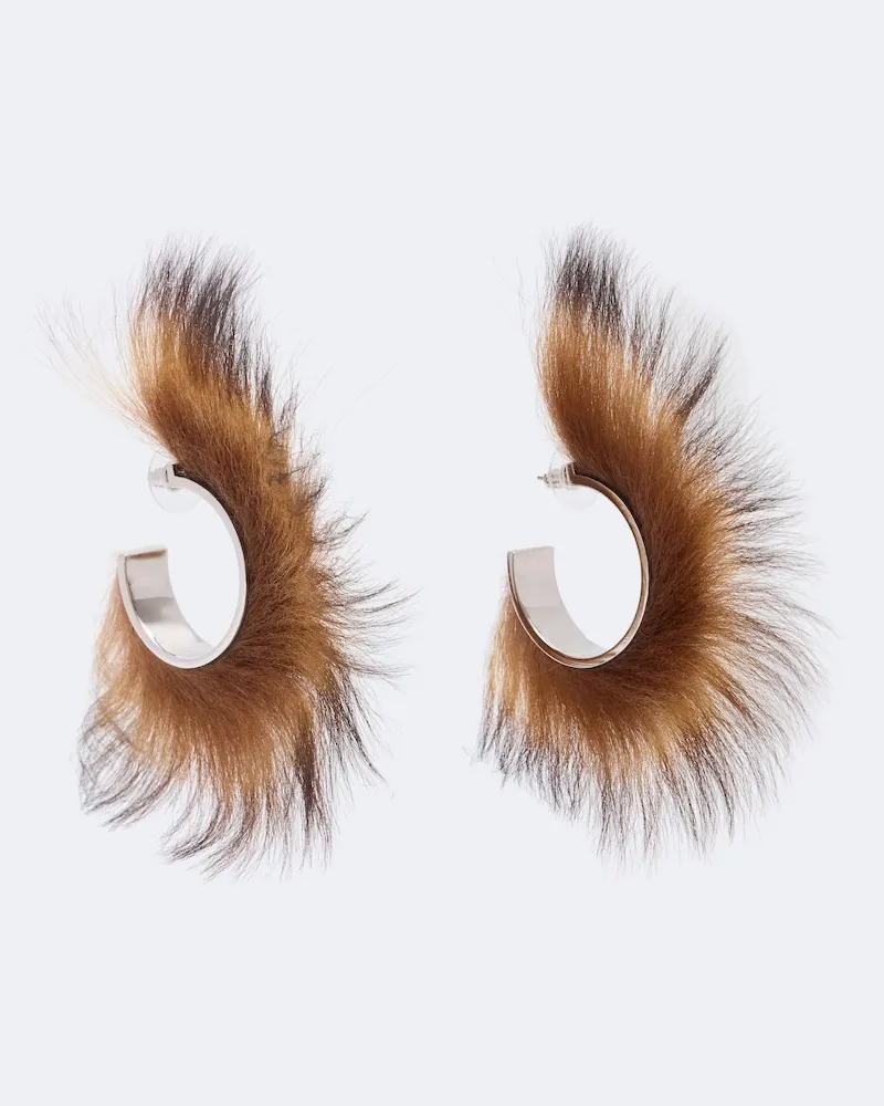 Acne Studios Ohrringe aus Shearling Braun