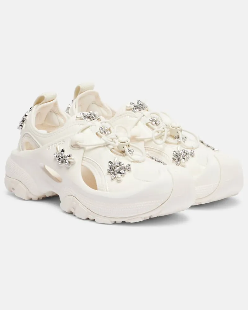 Simone Rocha X Crocs Sneakers Trailbreak 2 mit Kristallen Weiß