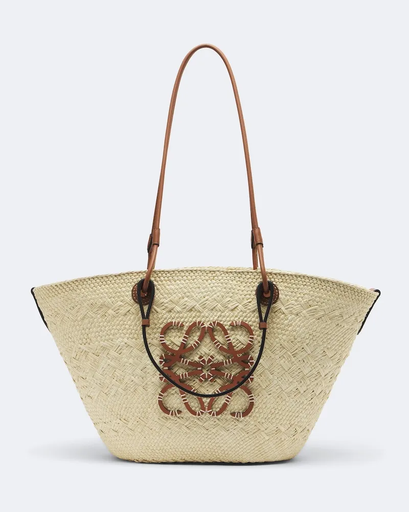 Loewe Tote Bag Anagram Medium mit Leder Beige