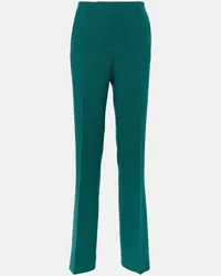 Dries van Noten High-Rise-Hose aus Woll-Gabardine Gruen