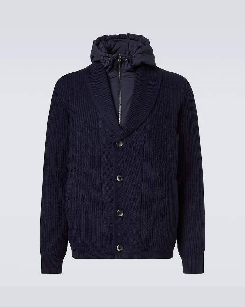 Herno Cardigan aus Wolle Blau