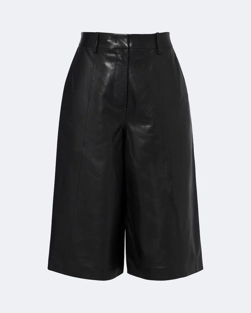 Joseph Bermudashorts Asia aus Leder Schwarz