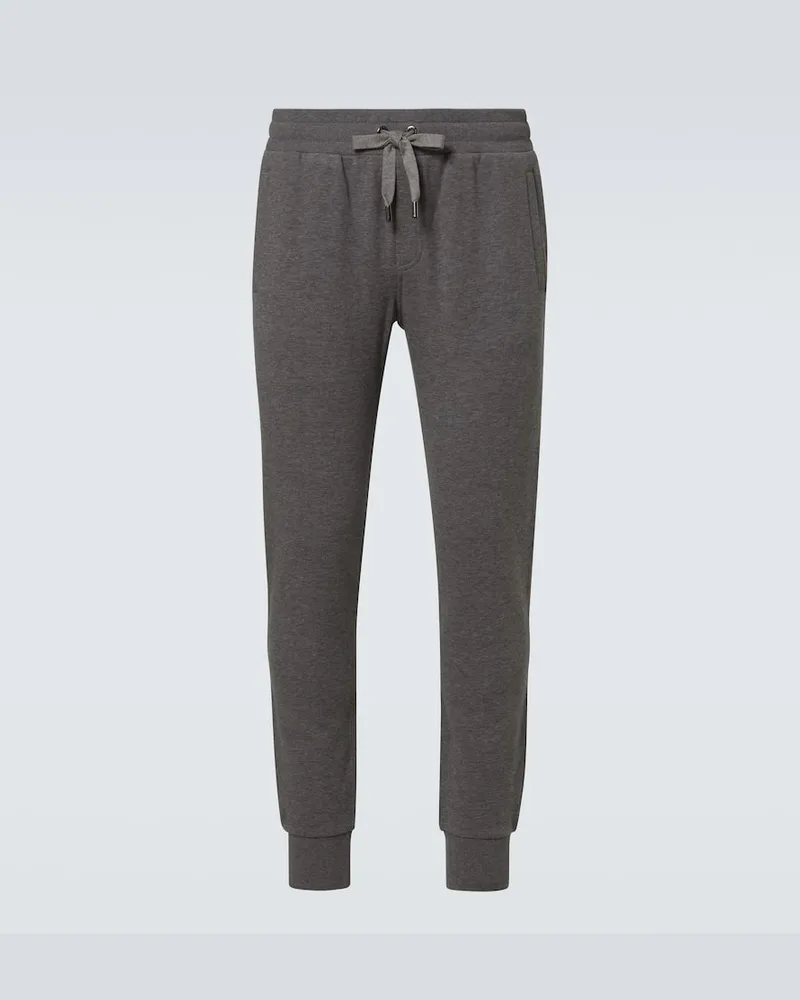 Dolce & Gabbana Jogginghose aus Baumwoll-Jersey Grau