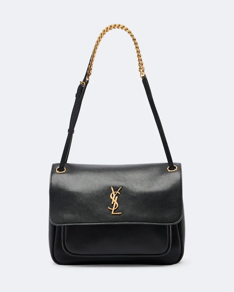Saint Laurent Schultertasche Niki Medium aus Leder Schwarz