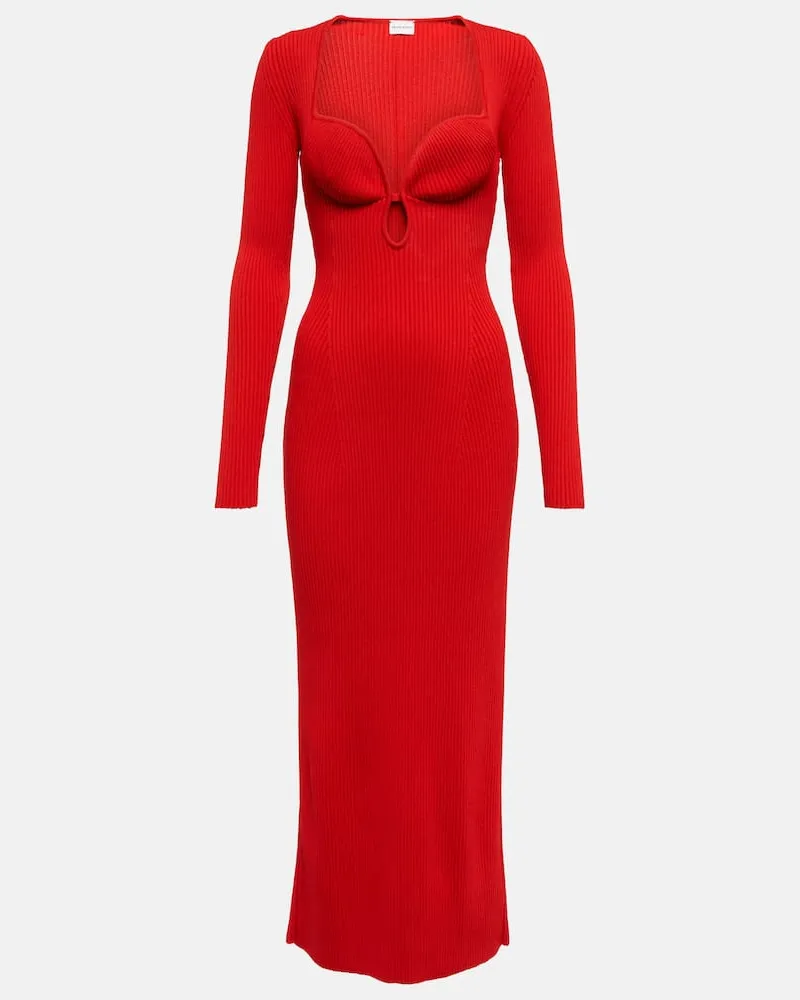 Magda Butrym Midikleid aus Rippstrick Rot