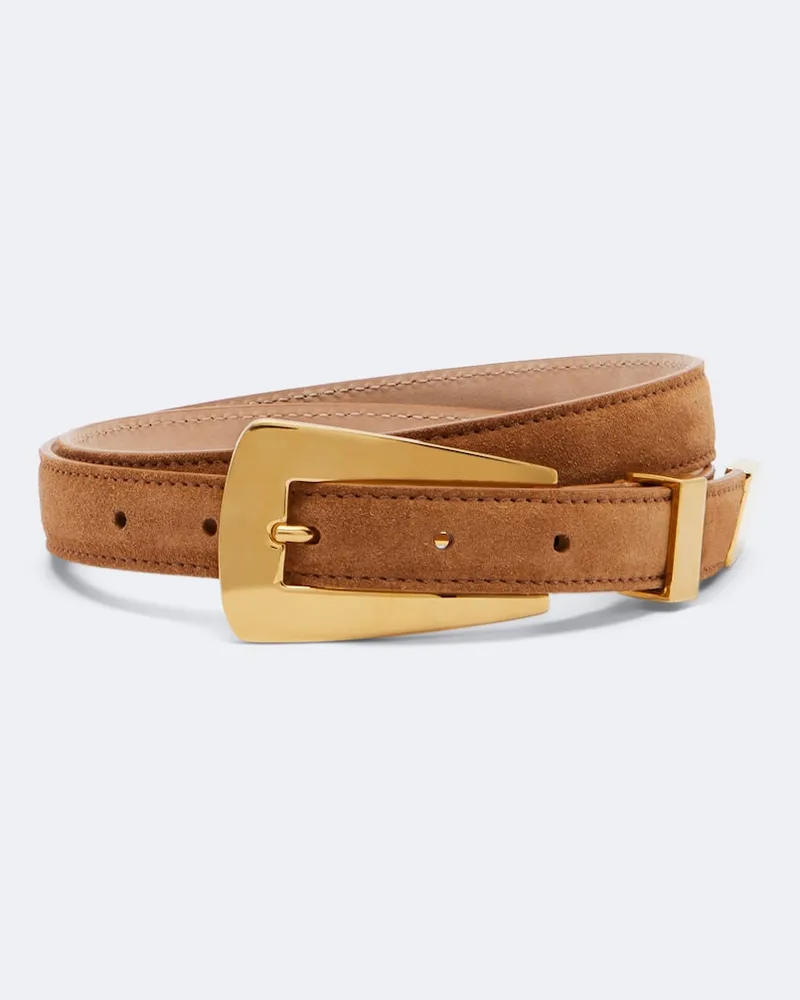 KHAITE Gürtel Lucca aus Veloursleder Braun