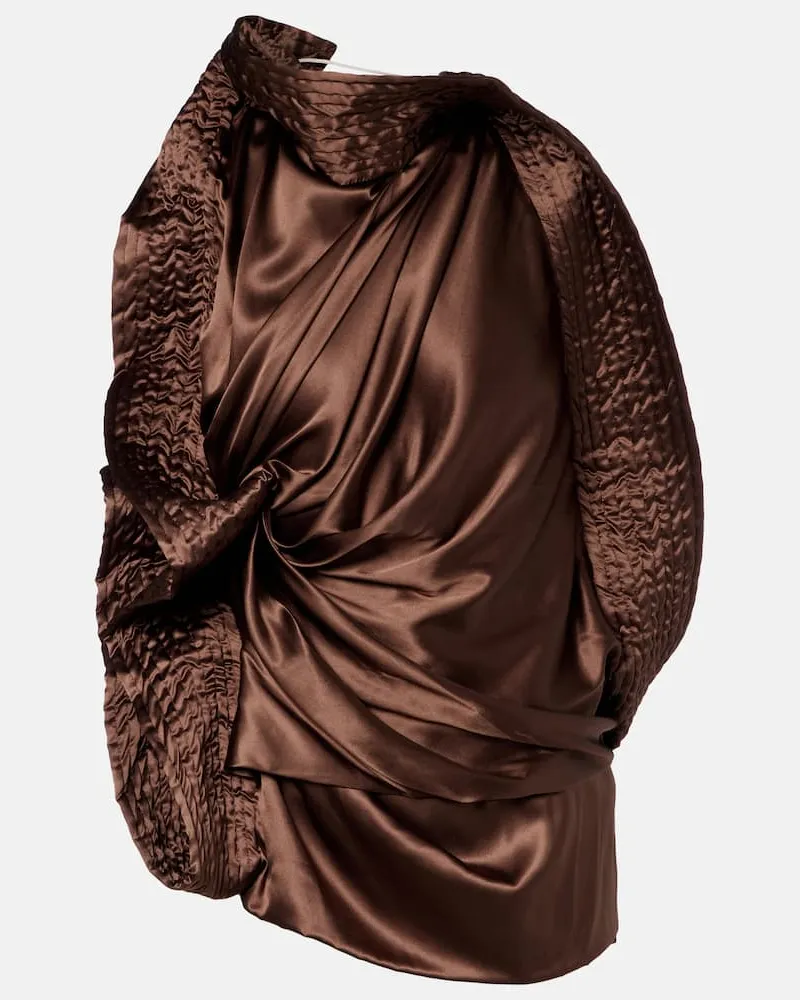 Dries van Noten Top aus Satin Braun