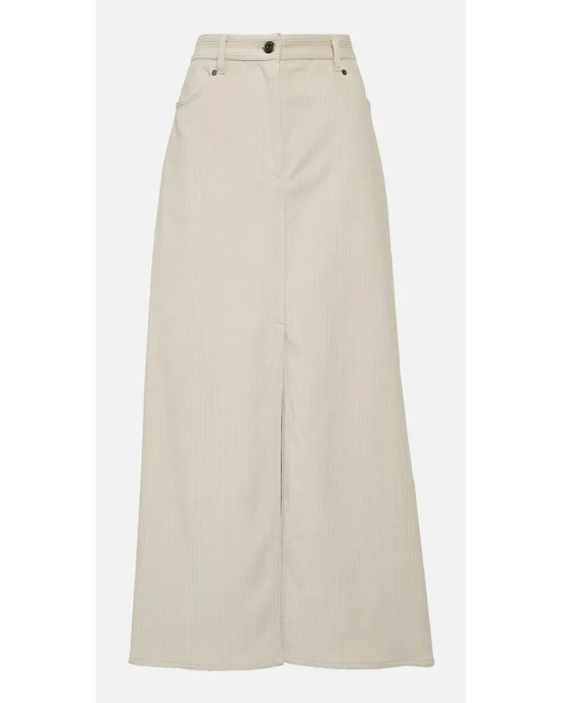 Brunello Cucinelli Maxirock aus Baumwoll-Cord Nude