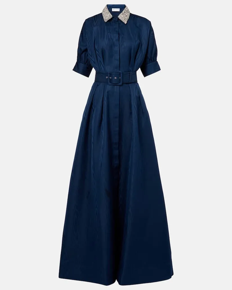 Rebecca Vallance Hemdblusenkleid Cielo aus Seide mit Kristallen Blau