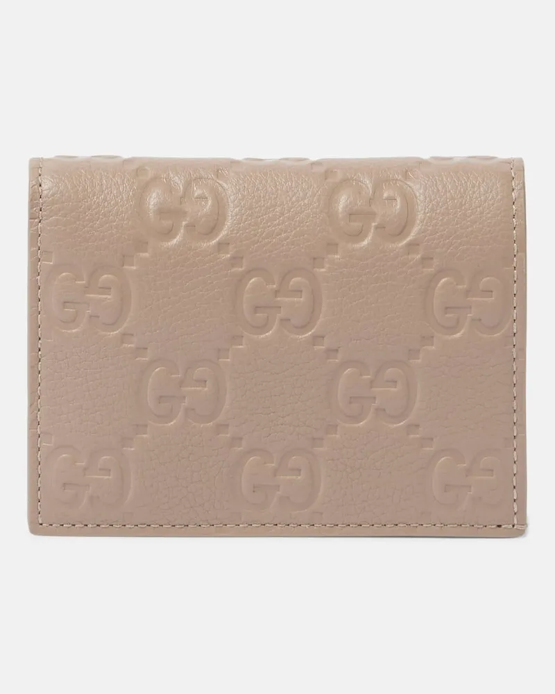 Gucci Portemonnaie GG Mini aus Leder Beige