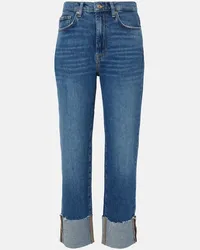 7 for all mankind High-Rise Cropped Jeans Logan Blau