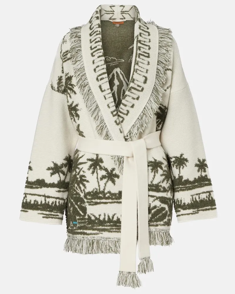 Alanui Cardigan Palm Grove Tales Weiß