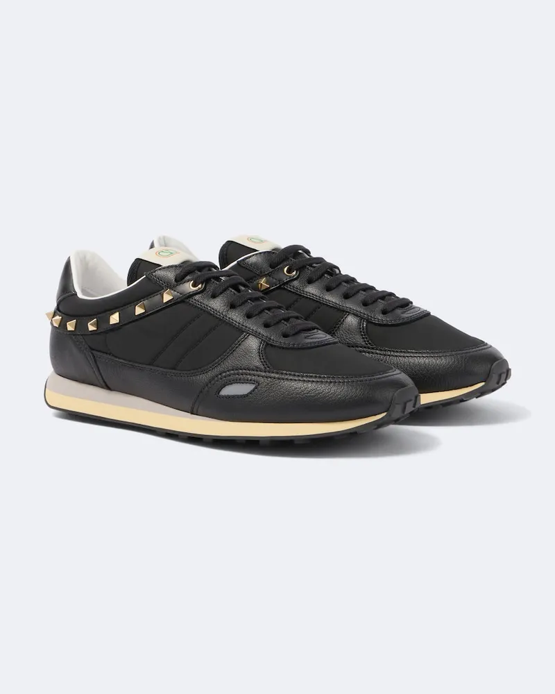 Valentino Garavani Sneakers Stud Up VLogo mit Leder Schwarz