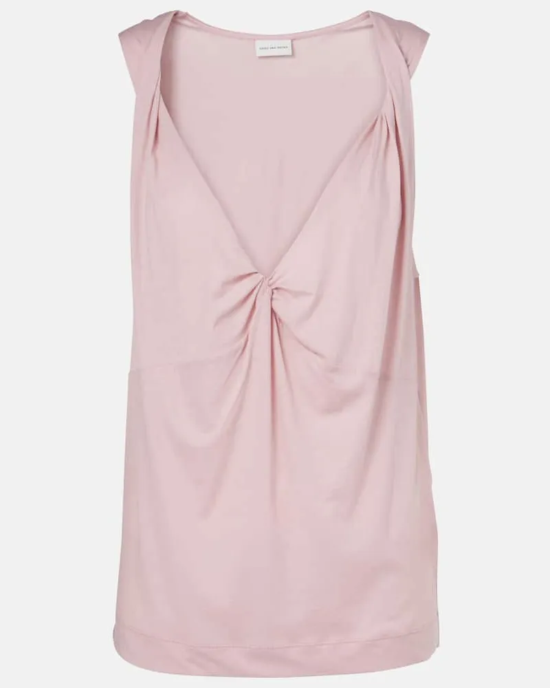 Dries van Noten Top aus Baumwolle Rosa
