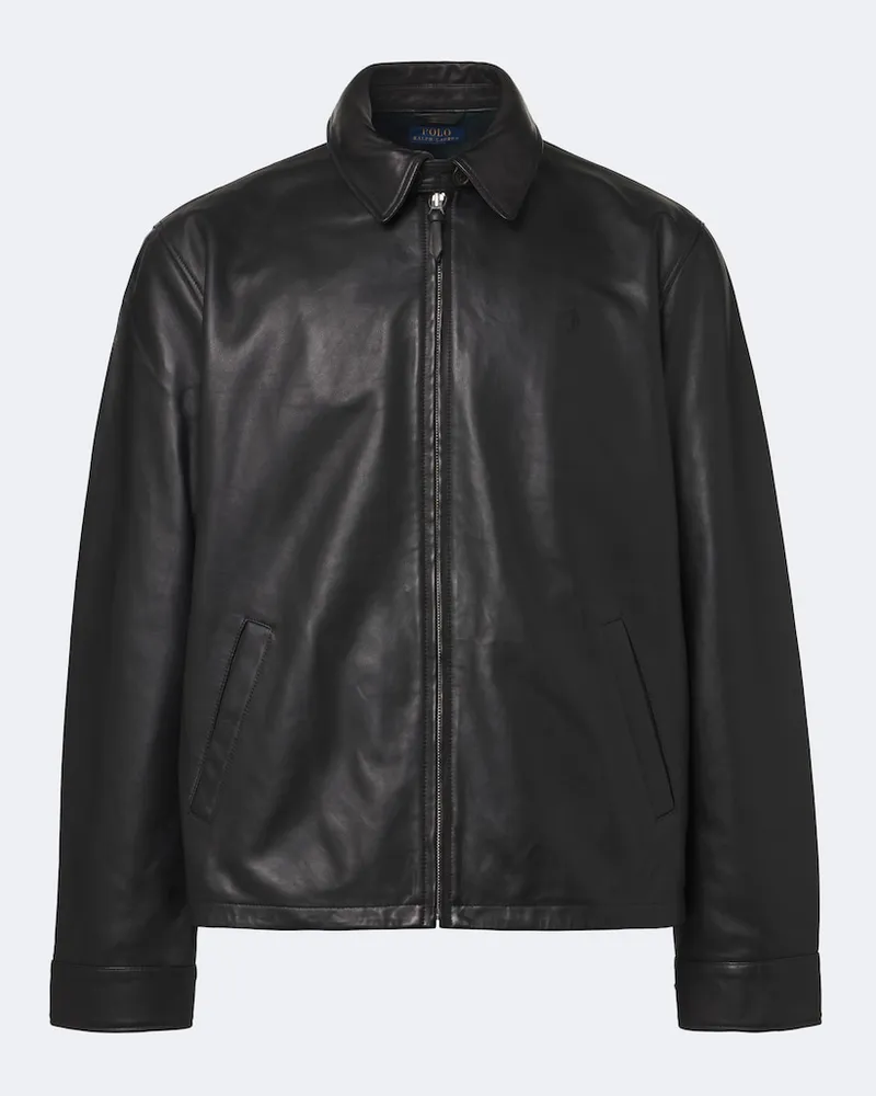 Ralph Lauren Lederjacke Schwarz
