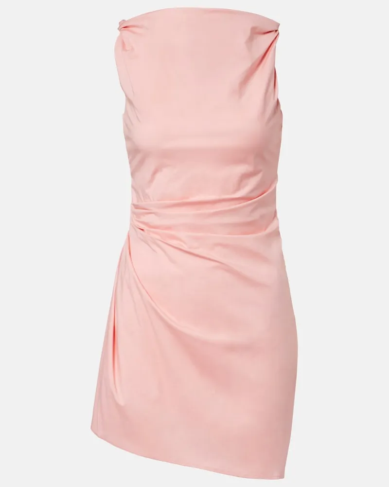 STAUD Minikleid Callie aus Baumwolle Rosa
