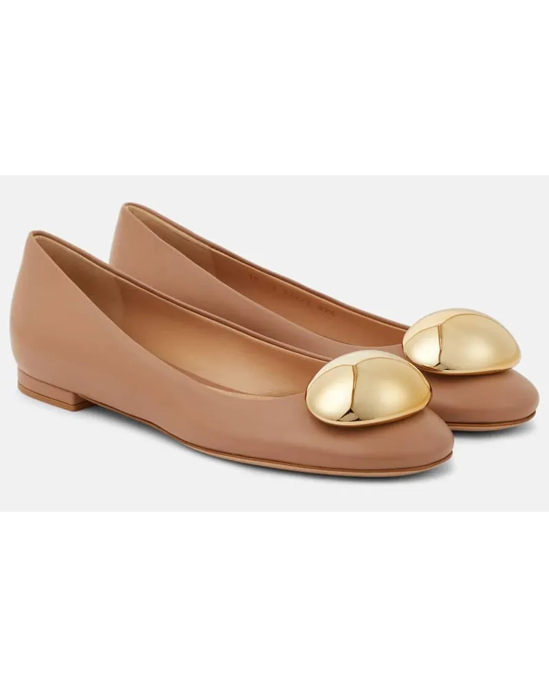 Gianvito Rossi Ballerinas Sphera aus Leder Braun