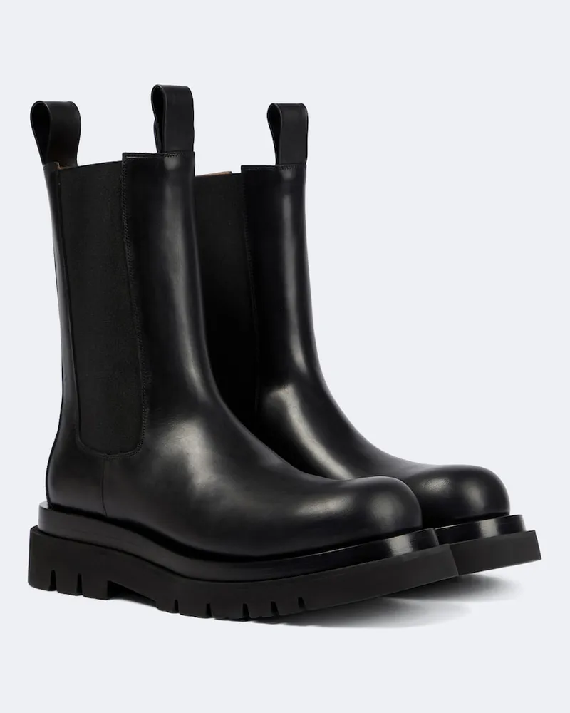 Bottega Veneta Chelsea Boots Lug aus Leder Schwarz