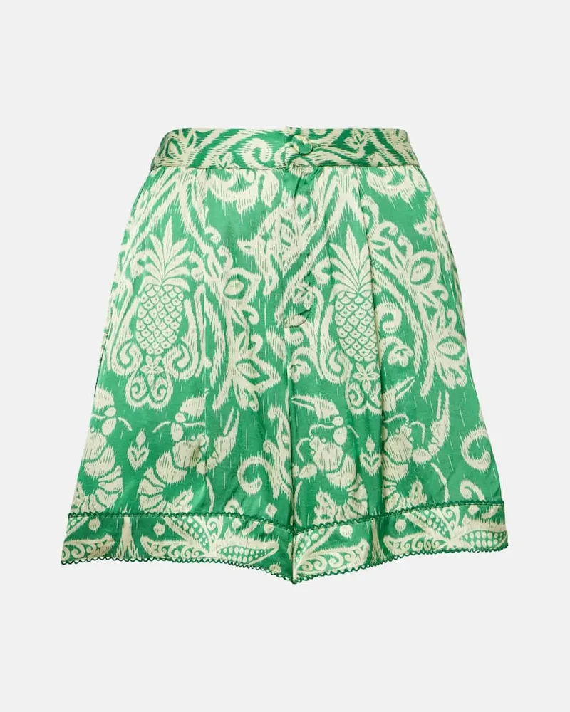Poupette St Barth Bedruckte Shorts Lulu Grün