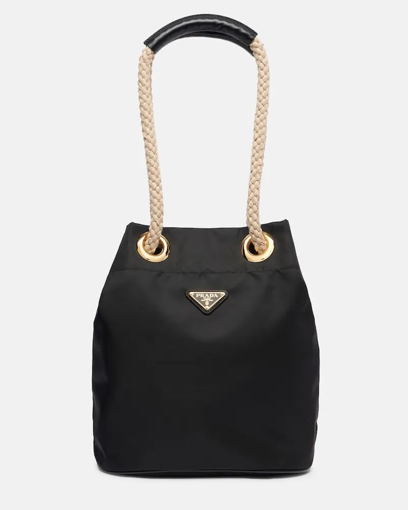Prada Bucket Bag Prada Mariner Small aus Re-Nylon Schwarz