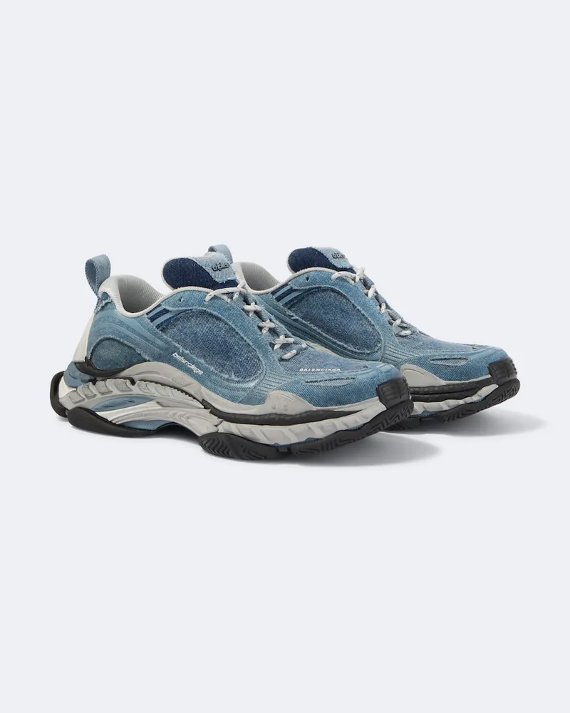 Balenciaga Sneakers Triple S 2 aus Denim Blau