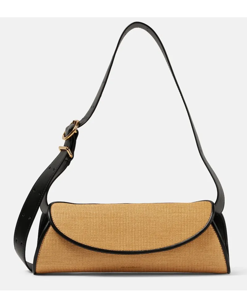 Jil Sander Schultertasche Cannolo Small mit Leder Nude