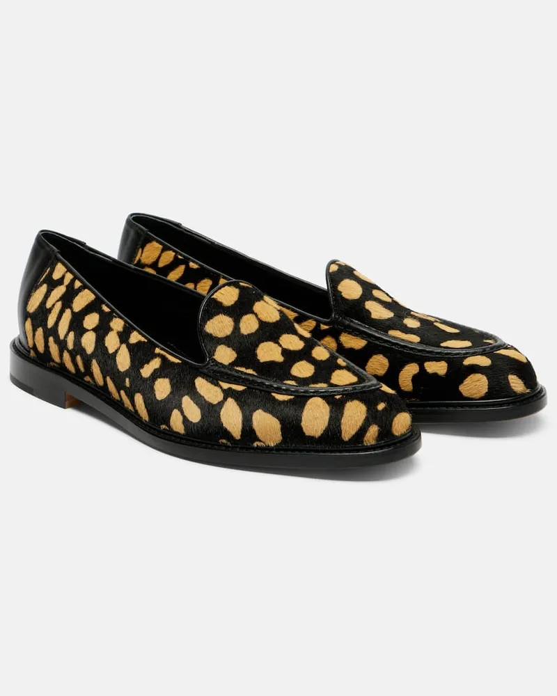 Manolo Blahnik Loafers Maxy aus Kalbshaar Schwarz