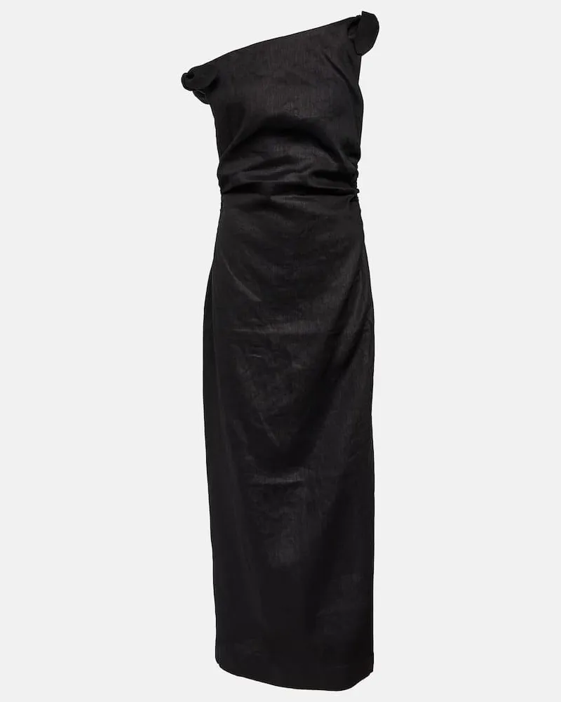 SIR Maxikleid aus Leinen Schwarz
