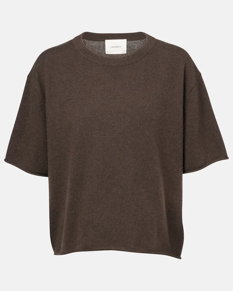 Lisa Yang T-Shirt Cila aus Kaschmir Braun