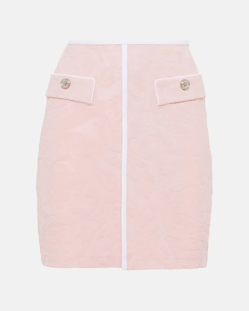 Versace Minirock Barocco aus Frottee Rosa